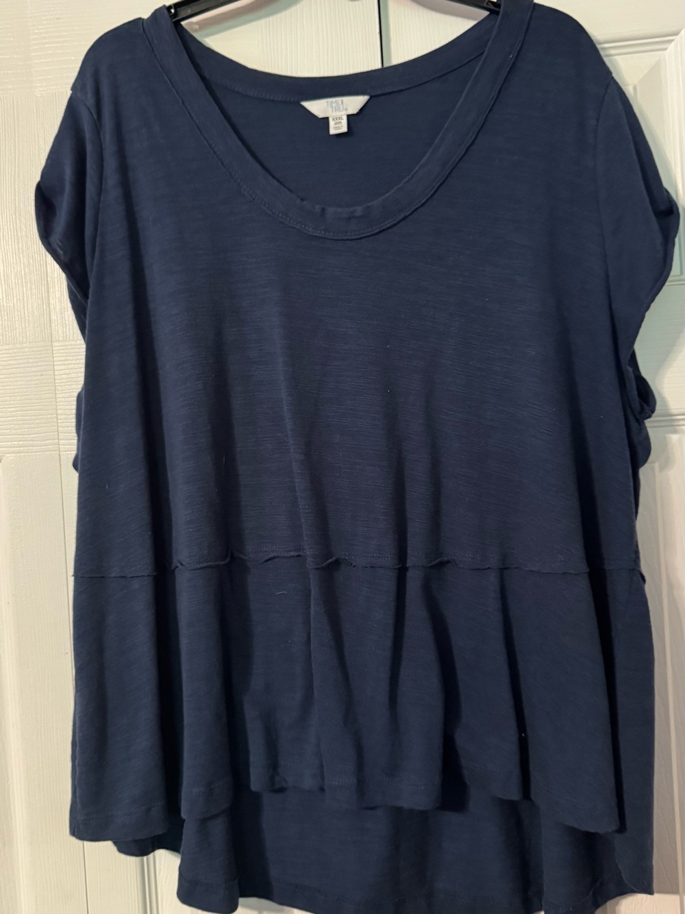 Time and Tru Navy Layered Scoop Neck Tunic